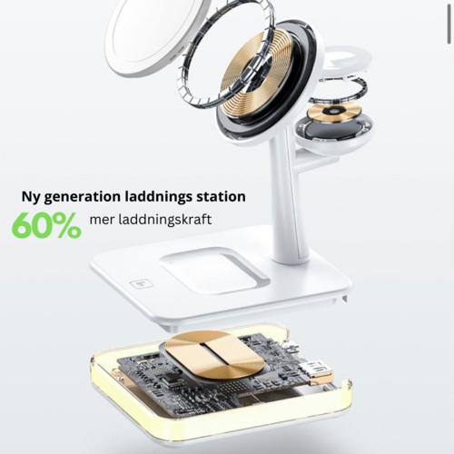 4-in-1 Magnetische Wireless Ladestation mit LED-Lampe & 30W PD-Netzteil