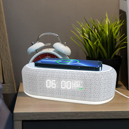 ZTECH 3-in-1 Wecker mit Kabellosem Ladegerät & LED-Nachtlicht