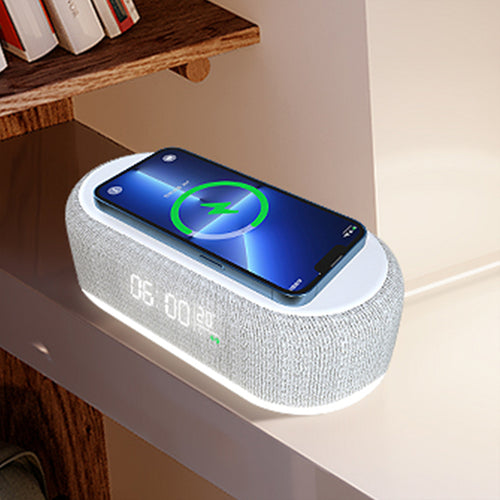 ZTECH 3-in-1 Wecker mit Kabellosem Ladegerät & LED-Nachtlicht